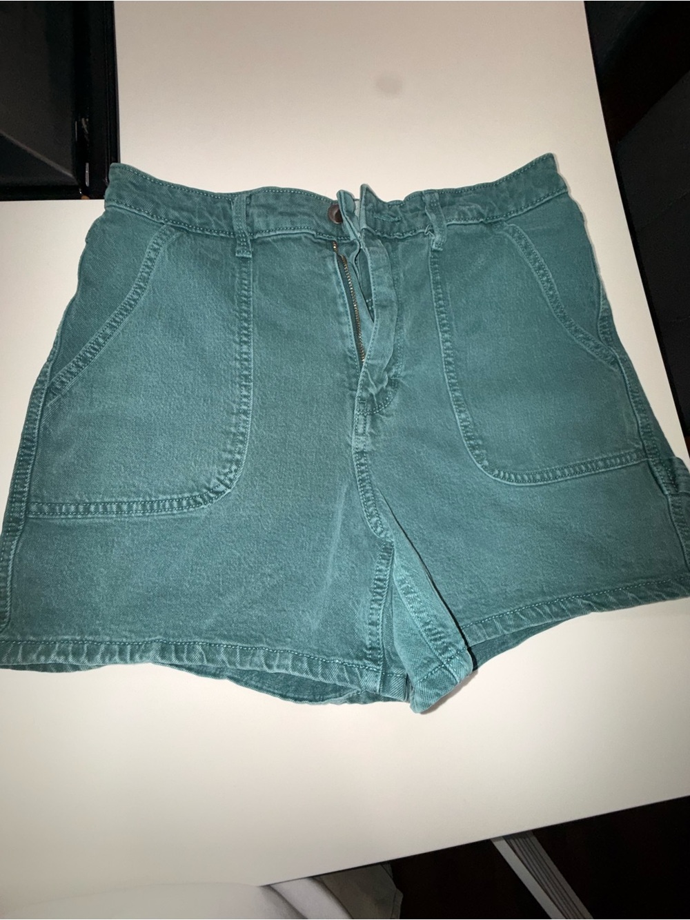 Universal Threads Teal Green High-Waist Utility Shorts